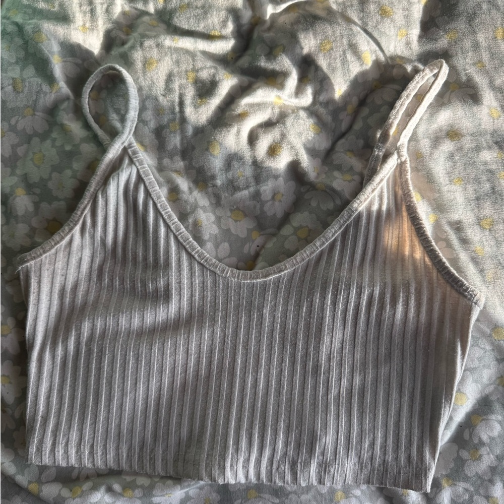SHEIN Ribbed Cream Camisole